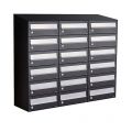 Allux Hive set postkast staal verzinkt gepoedercoat 3-breed 6-hoog met dak zwart 40030070_3x6d