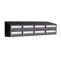 Allux Hive set postkast staal verzinkt gepoedercoat 4-breed 2-hoog met dak zwart 40030070_4x2d