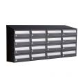 Allux Hive set postkast staal verzinkt gepoedercoat 4-breed 4-hoog met dak zwart 40030070_4x4d