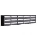 Allux Hive set postkast staal verzinkt gepoedercoat 5-breed 3-hoog zwart 40030070_5x3