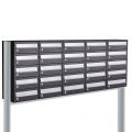 Allux Hive set postkast staal verzinkt gepoedercoat 5-breed 5-hoog op statief zwart 40030070_5x5s