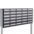 Allux Hive set postkast staal verzinkt gepoedercoat 5-breed 6-hoog op statief zwart 40030070_5x6s