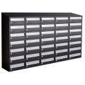 Allux Hive set postkast staal verzinkt gepoedercoat 5-breed 7-hoog met dak zwart 40030070_5x7d