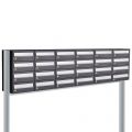 Allux Hive set postkast staal verzinkt gepoedercoat 6-breed 4-hoog op statief zwart 40030070_6x4s