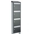 Allux Flow set postkast staal verzinkt gepoedercoat 4-hoog met dak op statief antraciet 40040065_1x4ds