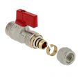 Bonfix kogelkraan 1/2 inch x 16 mm knel voor collector rood 99647