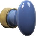 Wallebroek Merigous 80.8168.90 meubelknop porselein Ovaal 33 mm messing gepolijst ongelakt-blauw W4580.8168.90