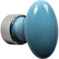 Wallebroek Merigous 80.8219.90 meubelknop porselein Ovaal 33 mm messing glans nikkel-turquoise W4680.8219.90