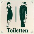 Wallebroek Identity 88.0152.90 emaille pictogram Toiletten Klassiek 12x12 cm wit-zwart W9688.0152.90