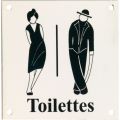 Wallebroek Identity 88.0162.90 emaille pictogram Toilettes Klassiek 12x12 cm ivoor-groen W9688.0162.90