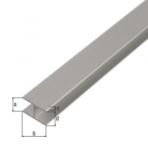 GAH Alberts H-profiel zelfklevend aluminium zilver 12,9x24x1,5 mm 1 m 030647