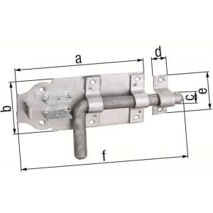 GAH Alberts boutgrendel vuurverzinkt met tegenstuk 180x230 mm 124366