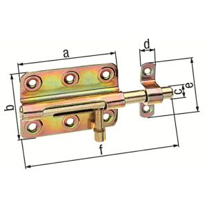 GAH Alberts boutgrendel geel verzinkt met tegenstuk 80x125 mm 128975