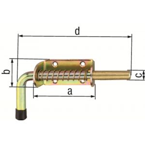 GAH Alberts boutgrendel Pistolet zonder tegenstuk geel verzinkt 85 mm 204495