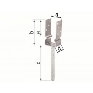 GAH Alberts U-paalhouder rib type 751 verzinkt 71x150 mm 208509