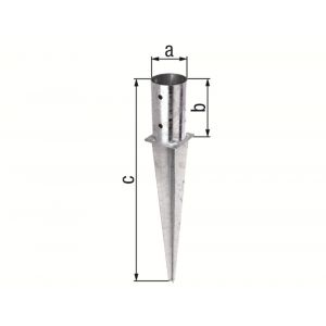 GAH Alberts inslag-paalvoet voor rondhout verzinkt 101x600 mm 211394