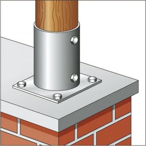 GAH Alberts opschroefbare voetplaat verzinkt diameter 81 mm 211653