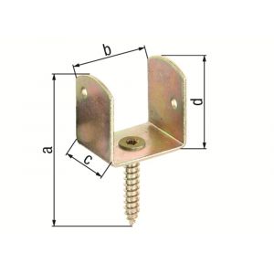 GAH Alberts vlechtschermsteun houder U-vorm geel verzinkt 83x38 mm 213374