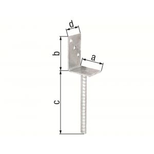 GAH Alberts L-paalhouder type 326 verzinkt 80 mm 213954