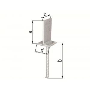 GAH Alberts T-paalhouder type 398 verzinkt 130 mm 215521