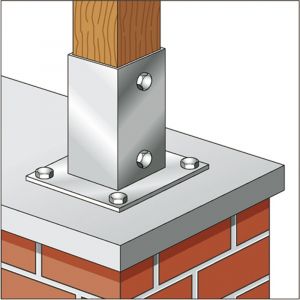 GAH Alberts opschroefbare voetplaat verzinkt 91x91 mm 211639