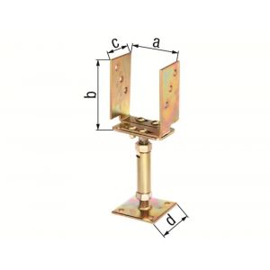 GAH Alberts U-paalhouder verstelbaar type 580 verzinkt 71-161 mm 218058