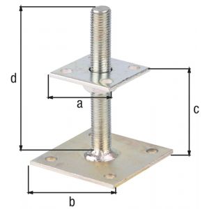 GAH Alberts I-paalhouder verstelbaar 30-150 mm verzinkt 70x7 mm 218102