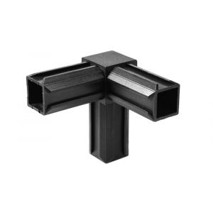 GAH Alberts XD-buisverbinder 90 graden 3-weg PVC zwart voor 20x20 mm 426347