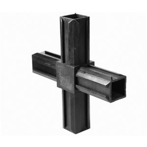 GAH Alberts XD-buisverbinder kruisstuk PVC zwart voor 20x20 mm 426392