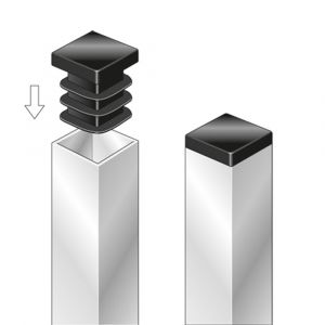 GAH Alberts stop vierkante buis voor boorgat PVC zwart 15x15 mm set 4 stuks 426705