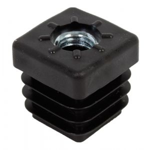 GAH Alberts schroefdraadstop PVC zwart 20x20 mm M8 set 4 stuks 426736