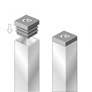 GAH Alberts schroefdraadstop PVC zwart 20x20 mm M8 set 4 stuks 426736