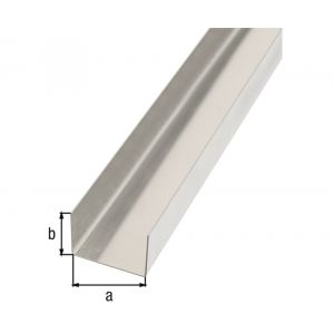 GAH Alberts gladde plaat gefaceteerd U aluminium blank 20x58x20 mm 1 m 462970