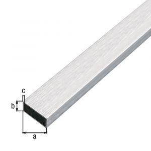 GAH Alberts rechthoekige buis aluminium RVS optiek licht 20x10x1 mm 1 m 488840