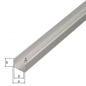 GAH Alberts U-profiel zelfklevend aluminium zilver 10x10,9x10x1,5 mm 2 m 30173