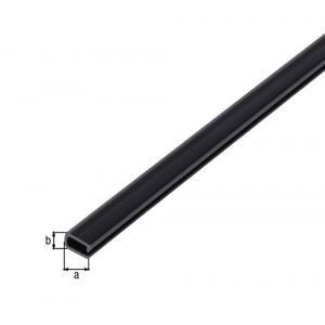 GAH Alberts U-profiel PVC zwart 7x4x0,5 mm 1 m 470586