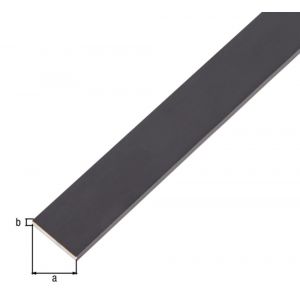 GAH Alberts platte stang aluminium zwart 20x2 mm 2 m 489397