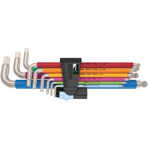 Wera 3950/9 Hex-Plus Multicolour Imperial 1 stiftsleutelset inch RVS 9 delig 05022860001