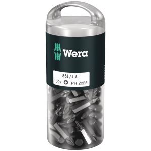 Wera 851/1 Z DIY 100 bit Phillips PH 2x25 mm 100 delig 05072441001