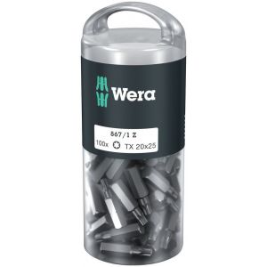 Wera 867/1 Torx bit DIY 100 TX 20x25 mm 100 delig Pro-Box 05072448001