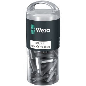 Wera 867/1 Torx bit DIY 100 TX 40x25 mm 100 delig Pro-Box 05072452001