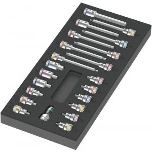 Wera 9723 schuimrubberen inzetstuk met Zyklop B 3/8 inch bitdoppen set 1 22 delig 05150113001