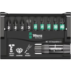 Wera Bit-Check 10 Impaktor 3 bit set 10 delig 05057683001