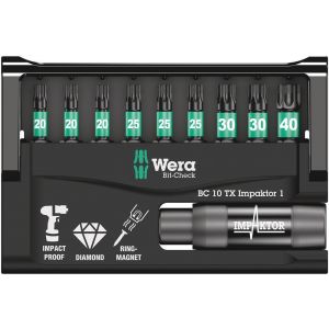 Wera Bit-Check 10 TX Impaktor 1 bit set 10 delig 05057688001