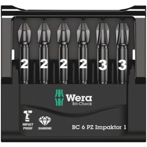 Wera Bit-Check 6 PZ Impaktor 1 bit set 6 delig 05057692001
