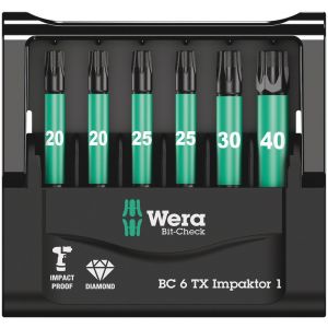 Wera Bit-Check 6 TX Impaktor 1 bit set 6 delig 05057693001