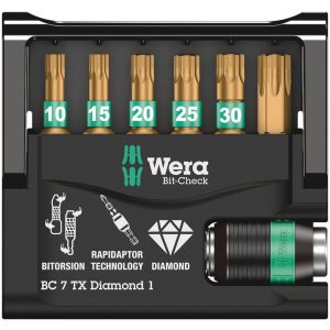 Wera Bit-Check 7 TX Diamond 1 bit set Torx 7 delig 05057415001