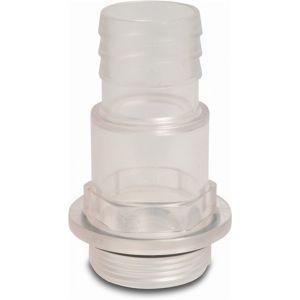 Praher kijkglas PVC-U 1.1/2 inch x 50 mm buitendraad x lijmmof transparant 0100413
