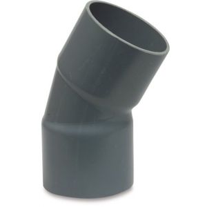 Mega Profec bocht 30 graden PVC-U 140 mm lijmmof 12,5 bar grijs type handgevormd 0100754