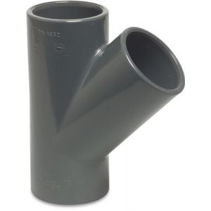 Mega Profec T-stuk 45 graden PVC-U 63 mm lijmmof 10 bar grijs 0110275